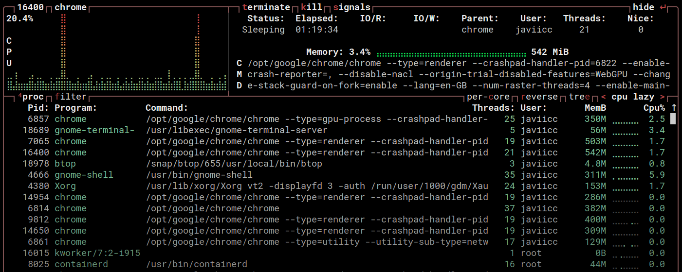 btop resource monitor